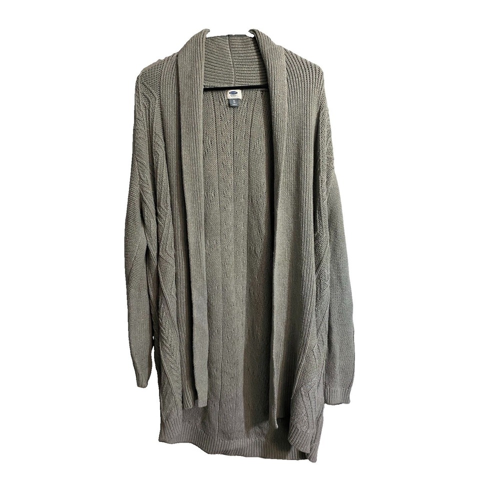 Old Navy Womens Gray Open Front Shawl Collar Cardigan Sweater TG